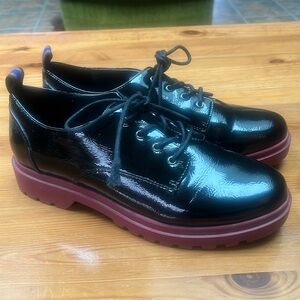 Mix no. 6 Red Sole Patent vegan Leather lace up  Oxfords size 9.5 M